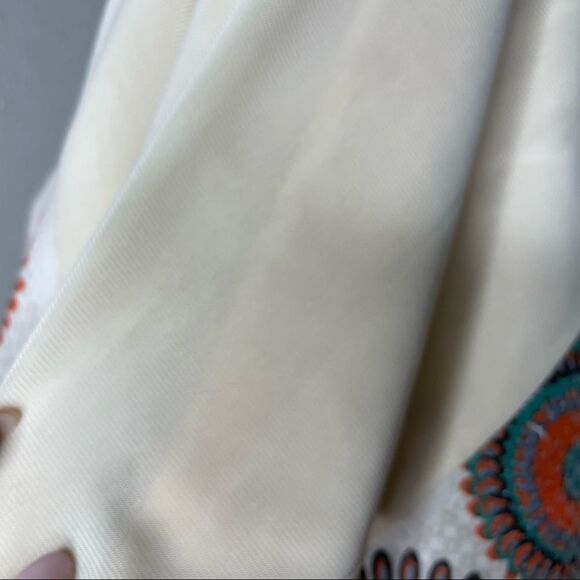 Adore Sequin Sleeveless Retro Dress Orange Cream Tan Black Turquoise Size Medium - Picture 7 of 13